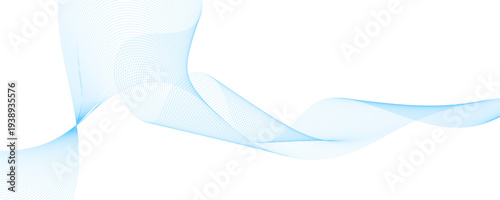 Abstract blue wave vector banner template. 