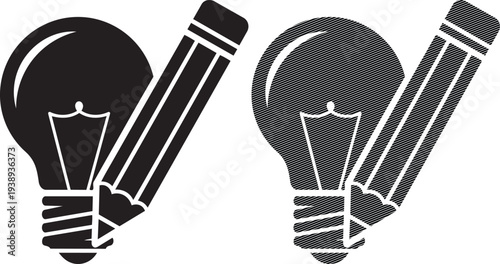 Creative ideas emerging from light bulb moments with pencils