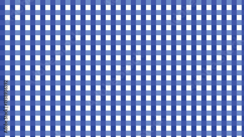 Minimal Blue Gingham Checkered Pattern Background, Seamless Square Fabric Texture for Textile, Tablecloth and Retro Design