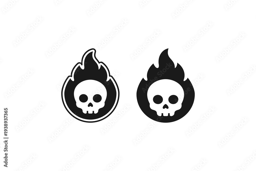 Obraz premium flammable hazard icon symbol skull