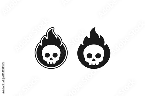 flammable hazard icon symbol skull