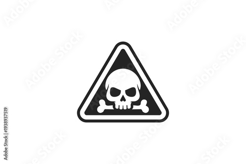 Skull and Crossbones Warning Sign hand drawn realistic
