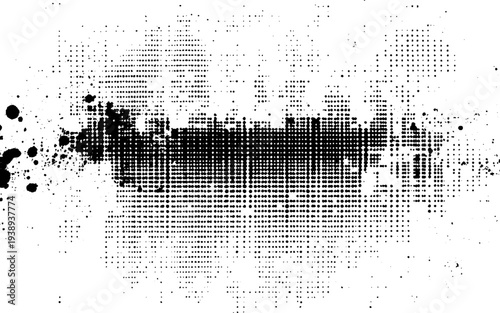 Grunge halftone black dost texture abstract overlay vector illustration
