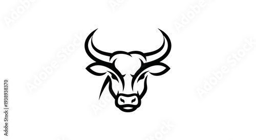 Stylized Bull Head Logo Graphic