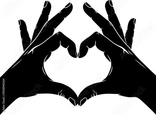 Hands making a heart shape with fingers Vector