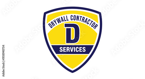 Drywall Contractor Services Logo - Shield Emblem