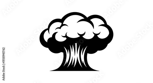 Explosion Cloud Icon Black and White