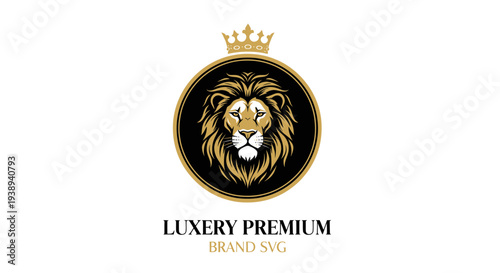 Royal Lion Head Logo with Crown - Luxury Premium Brand Identity