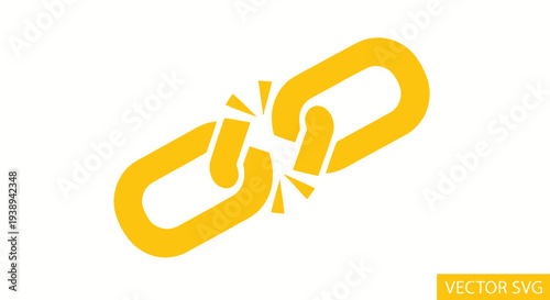 Broken Chain Link Symbol - Connectivity Failure Concept