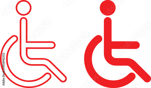 person in wheelchair icon, simple flat design, vector graphic  vector illustration