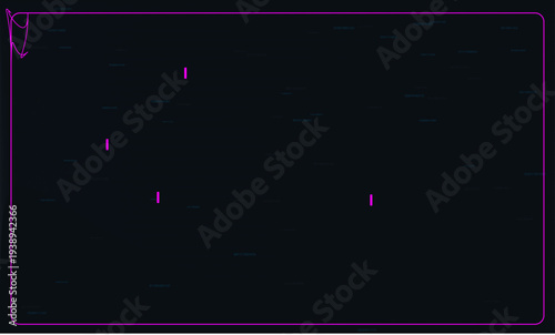 Abstract Cyber Tech Background with Magenta HUD Border and Digital Interface Elements.