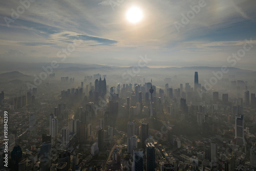 view of kuala lumpur city during sunrise