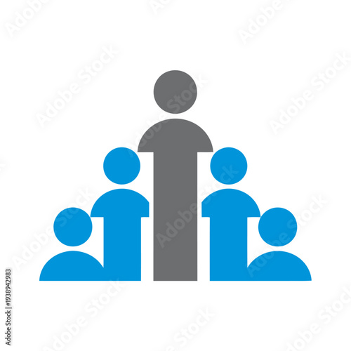 Leader Standing with Team Members Together.