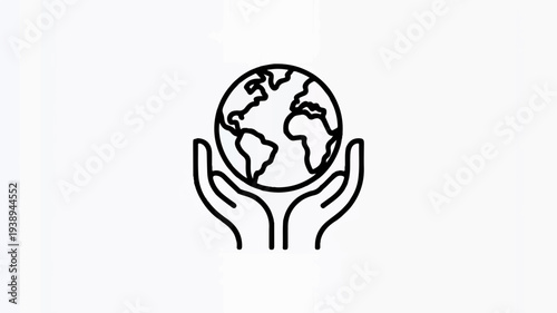 Hands cradling the earth globe in protection and care for a sustainable future and eco friendly living