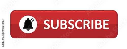 Subscribe button with notification bell, showcasing interactive vector icons for digital interfaces, social media, and website user alert features.