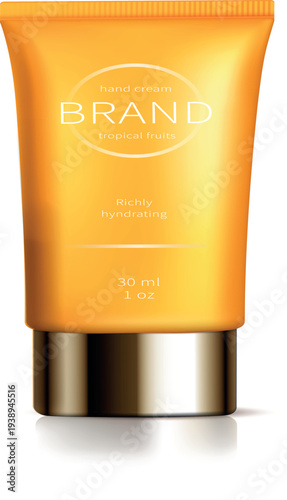 tube of cream on gold background