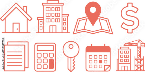 Set of 10 real estate finance icons vector