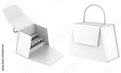 Luxury Magnetic Closure Flip Lid Box, Cosmetics Nail Polish Packaging Box for Gift. 3d illustration