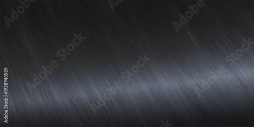 Dark brushed steel texture with subtle diagonal lines and smooth sheen, industrial background for technology.