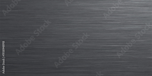 Horizontal brushed metal surface with fine lines and subtle sheen, abstract background for industrial or tech use