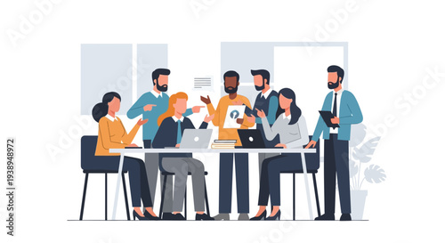 Diverse Business Team Collaborating Around Table.