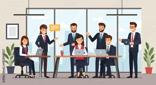 Business Team Meeting Office Professionals Colleagues.