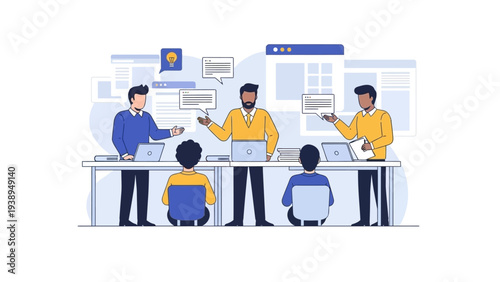 Team Collaboration Office Workspace Meeting Scene.