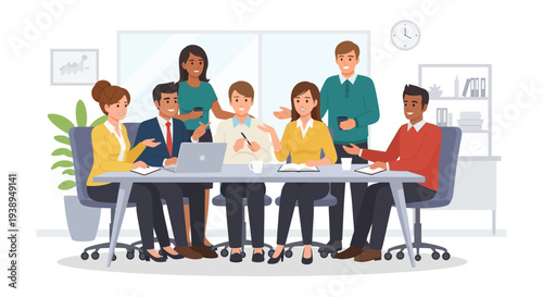 Diverse Group of Professionals in Meeting.