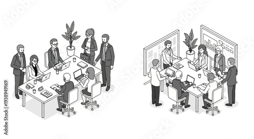 Business People Meeting Office Discussion Teamwork.