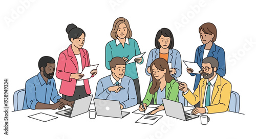 Diverse Group of Professionals Working Together.