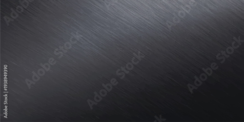 Brushed dark gray metal texture background with diagonal light streaks, industrial and modern design element
