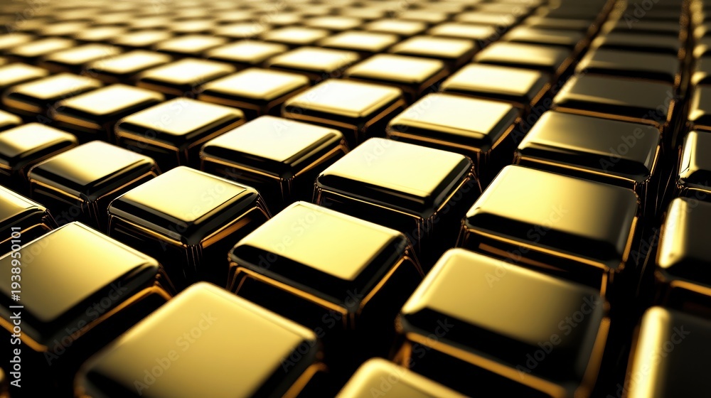Fototapeta premium Intricate Gold Surface Pattern with Detailed Close-ups and High Contrast Reflecting Luxury and Wealth.