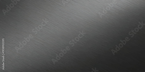 Brushed metal background with diagonal texture, metallic gray surface with soft gradient and light reflection