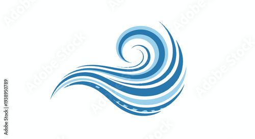 Abstract Blue Wave Swirl Logo Design