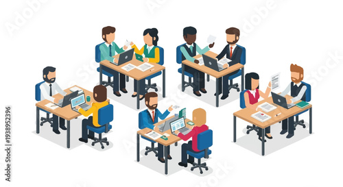 Students Working on Laptops at Desks.