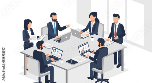 Business Professionals in Office Meeting Room.