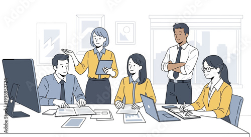 Group of Business Professionals in Meeting.