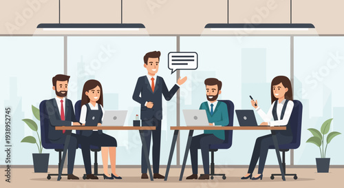 Business Professionals in Meeting Room Discussion.