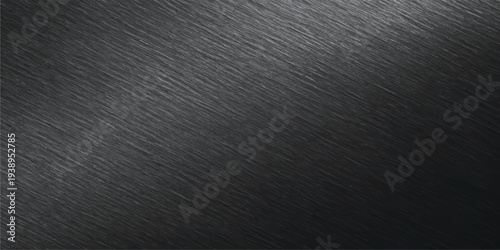 Dark brushed steel texture with fine diagonal lines and a soft light gradient, ideal for futuristic or industrial designs.