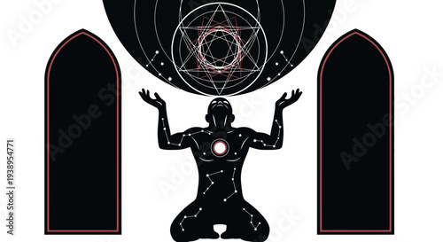 Mystic Man, Sacred Geometry, Cosmic Energy, Spiritual Awakening, Celestial