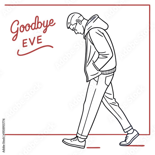 Sad man walks away with goodbye message.