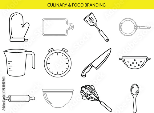 Set of 10 culinary icons vector