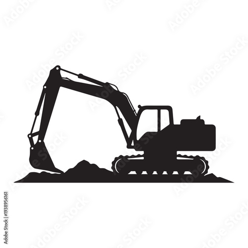 Excavator machine digging pile of dirt construction equipment excavator  heavy industry machinery