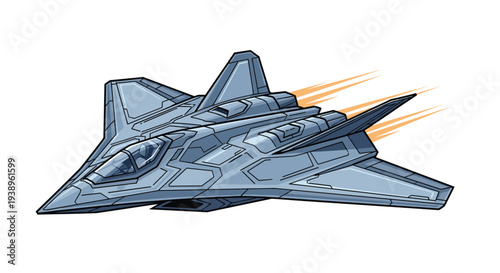 High tech stealth fighter jet flying at high speed with exhaust trails representing aviation, military technology, and aerospace engineering.