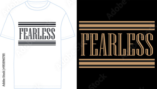 Fearless text typography design for t-shirt print vector