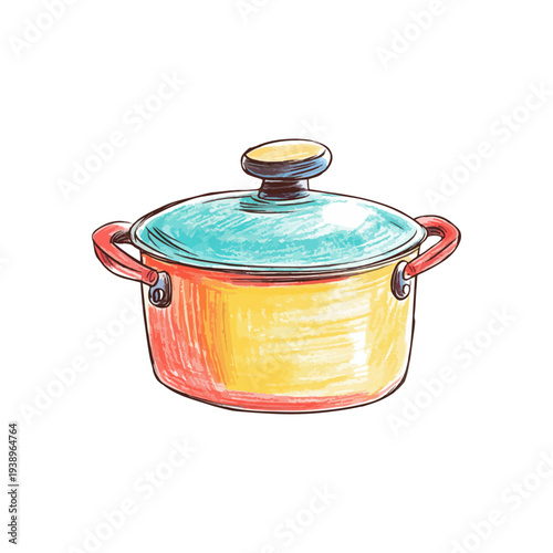 saucepan hand drawn vector illustration