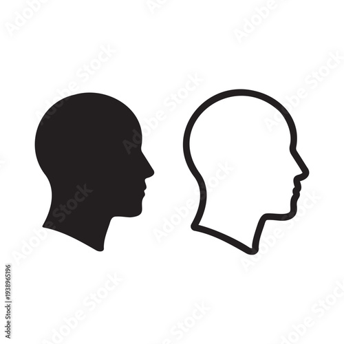 Human head silhouette profile icon