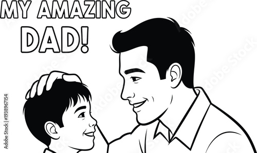 A heartwarming illustration of a father and son moment