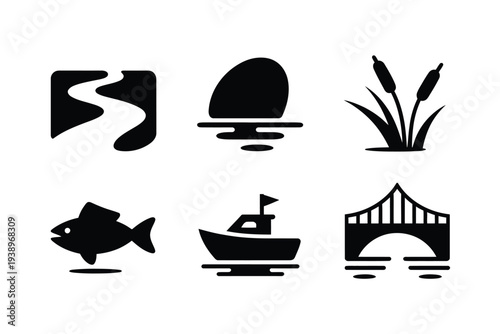 Six black of water and activities wave sunset reeds