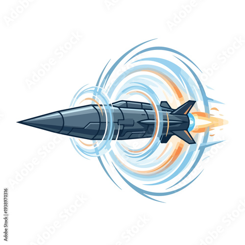 vector flat hypersonic missile glides through the air at high speed 008